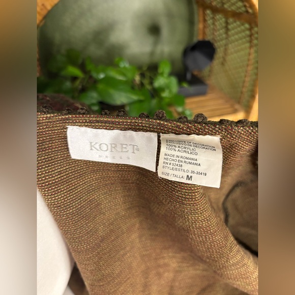 VTG Forest Green Burgundy Tapestry Textured Coat - Picture 5 of 5